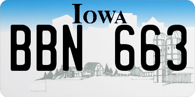IA license plate BBN663
