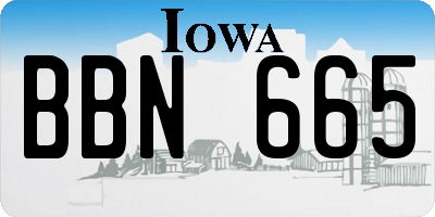 IA license plate BBN665