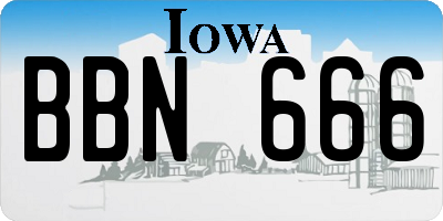 IA license plate BBN666