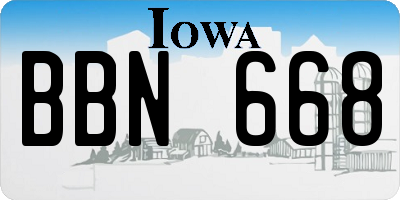 IA license plate BBN668