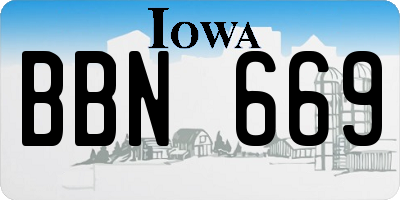 IA license plate BBN669
