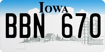 IA license plate BBN670