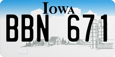 IA license plate BBN671