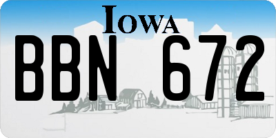 IA license plate BBN672