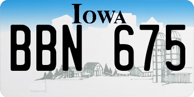 IA license plate BBN675