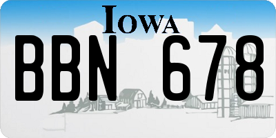 IA license plate BBN678