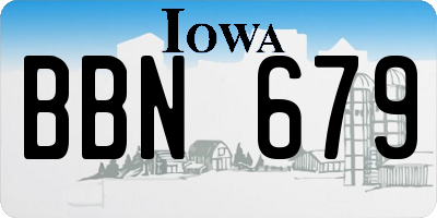 IA license plate BBN679