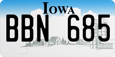IA license plate BBN685
