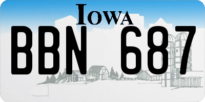 IA license plate BBN687