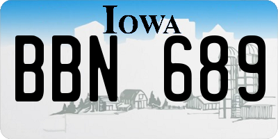 IA license plate BBN689