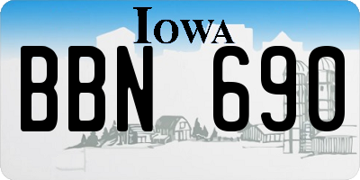 IA license plate BBN690