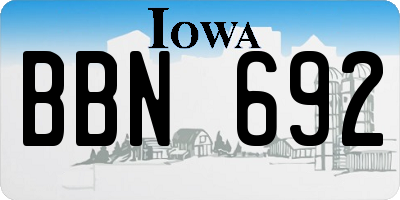 IA license plate BBN692