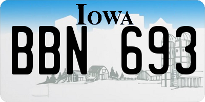 IA license plate BBN693