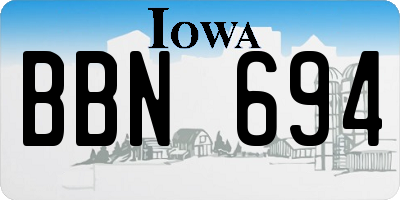IA license plate BBN694