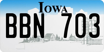 IA license plate BBN703