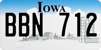 IA license plate BBN712