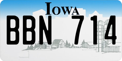 IA license plate BBN714