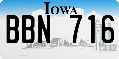 IA license plate BBN716