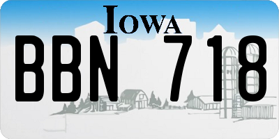 IA license plate BBN718