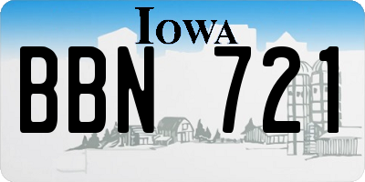 IA license plate BBN721