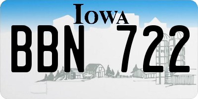 IA license plate BBN722
