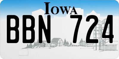 IA license plate BBN724
