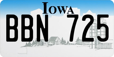 IA license plate BBN725