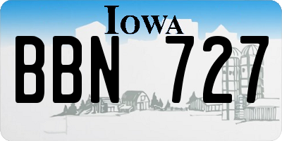 IA license plate BBN727