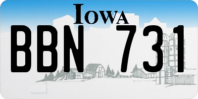 IA license plate BBN731