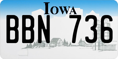IA license plate BBN736
