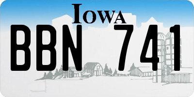 IA license plate BBN741