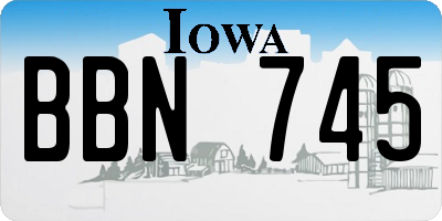IA license plate BBN745