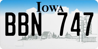 IA license plate BBN747
