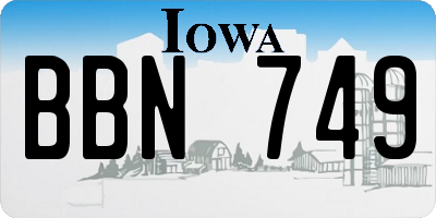 IA license plate BBN749