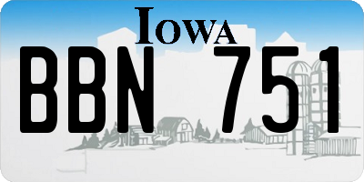 IA license plate BBN751