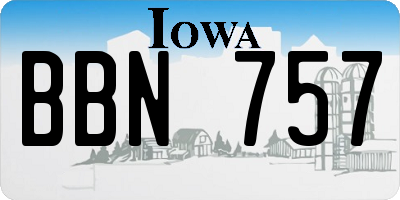 IA license plate BBN757
