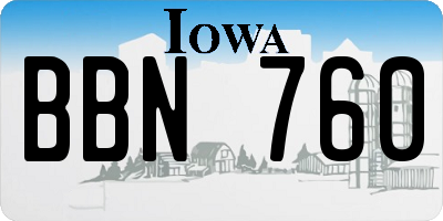 IA license plate BBN760