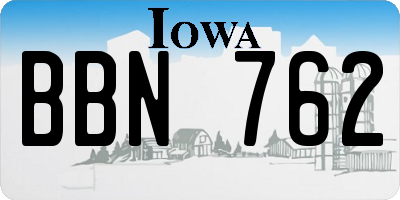 IA license plate BBN762