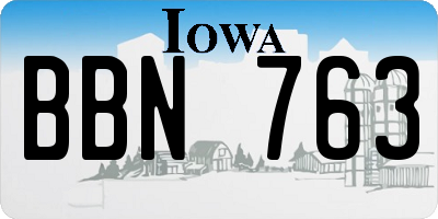 IA license plate BBN763