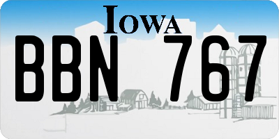 IA license plate BBN767