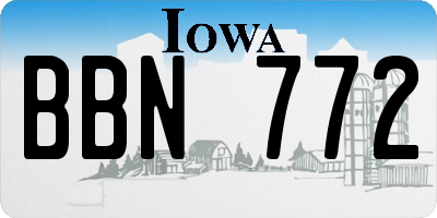 IA license plate BBN772