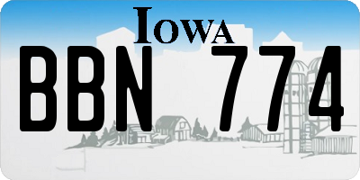IA license plate BBN774