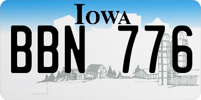 IA license plate BBN776