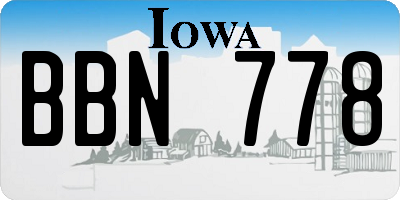 IA license plate BBN778
