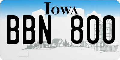 IA license plate BBN800