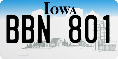 IA license plate BBN801