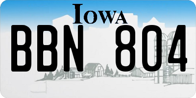 IA license plate BBN804