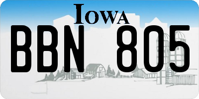 IA license plate BBN805