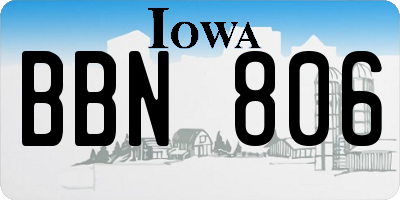 IA license plate BBN806
