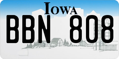 IA license plate BBN808